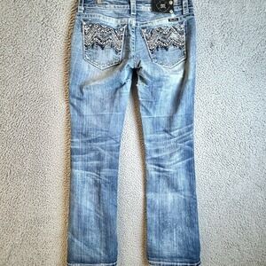 Miss Me Bootcut Jeans Blue 32x30 Embroidered Rhinestone Denim (See Measurements)